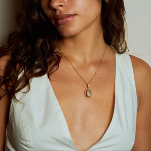 Halo Oval Necklace