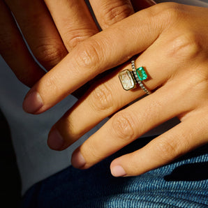 Eternity Ring Emerald-Cut Emerald