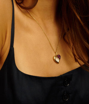 Afeto Antique Necklace Ruby Necklaces - Moritz Glik Ready to Ship rubies diamonds