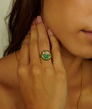Antique 12 Ring Emerald Rings - Moritz Glik Ready to Ship emeralds