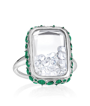 Antique Ring Emerald Rings - Moritz Glik emeralds Ready to Ship diamonds