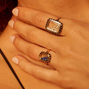 Antique Ring Petite Blue Rings - Moritz Glik sapphires diamonds