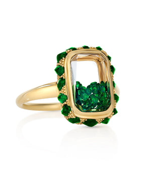 Antique Ring Petite Emerald Rings - Moritz Glik emeralds Ready to Ship diamonds
