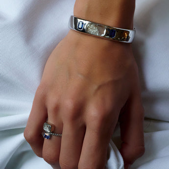 Brado Bangle Bracelet Blue Bracelets - Moritz Glik Ready to Ship sapphires diamonds