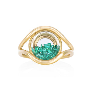 Cascavel Circle Ring Medio Emerald Ring - Moritz Glik diamonds Ready to Ship Cascavel