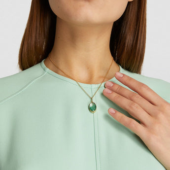 Core Oval Emerald Pendant Necklaces - Moritz Glik Ready to Ship emeralds