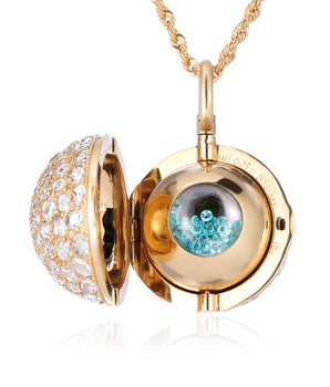 Disco Ball Locket Necklace Necklace - Moritz Glik diamonds Paraíba Tourmaline black diamond