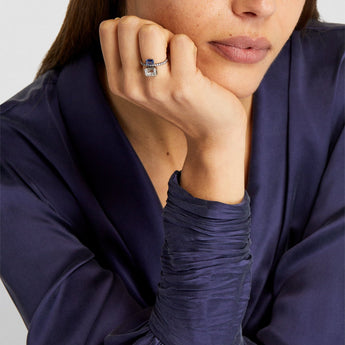 Emerald Cut Blue Sapphire Ring Rings - Moritz Glik Ready to Ship sapphires diamonds