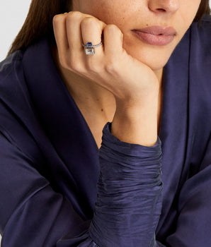 Emerald Cut Blue Sapphire Ring Rings - Moritz Glik Ready to Ship sapphires diamonds