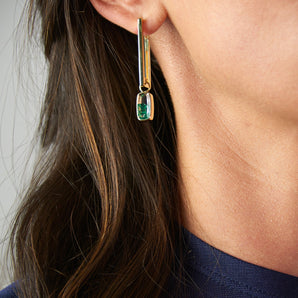 Forma Hoops Diamond Earrings - Moritz Glik Ready to Ship emeralds