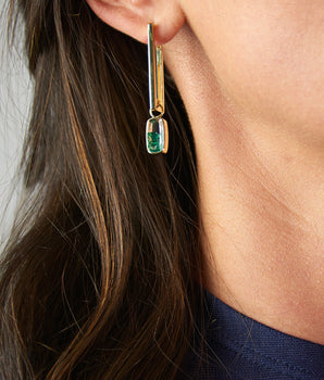 Forma Hoops Diamond Earrings - Moritz Glik Ready to Ship emeralds