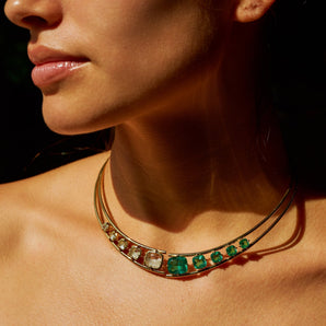Ita Collar Necklace Necklaces - Moritz Glik diamonds emeralds Collector's Edition