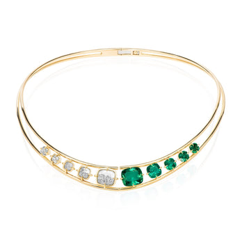 Ita Collar Necklace Necklaces - Moritz Glik diamonds emeralds Collector's Edition