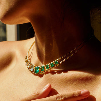 Ita Collar Necklace Necklaces - Moritz Glik diamonds emeralds Collector's Edition