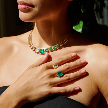 Ita Collar Necklace Necklaces - Moritz Glik diamonds emeralds Collector's Edition