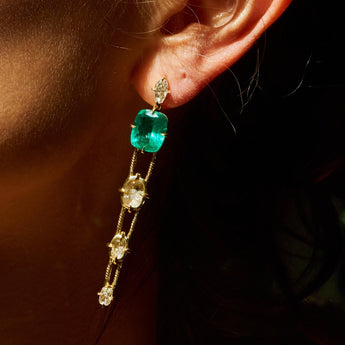 Ita Earrings Earrings - Moritz Glik diamonds emeralds Collector's Edition
