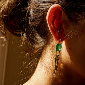 Ita Earrings Earrings - Moritz Glik diamonds emeralds Collector's Edition