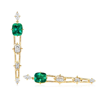 Ita Earrings Earrings - Moritz Glik diamonds emeralds Collector's Edition