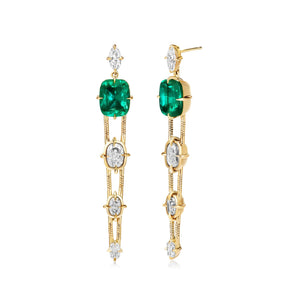 Ita Earrings Earrings - Moritz Glik diamonds emeralds Collector's Edition