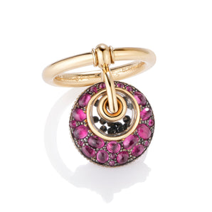 Marcel Flip Ring Pave Ruby Ring - Moritz Glik diamonds rubies black diamond