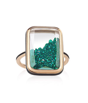 Material Enamel Ring Emerald Rings - Moritz Glik Enamel Ready to Ship emeralds