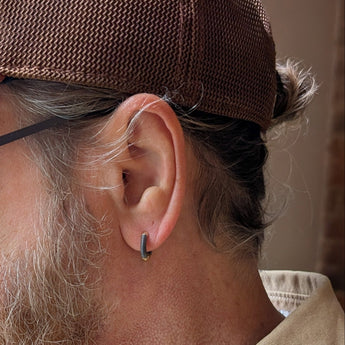 Men's Textured Hoop Earrings product_description_first_two_sentences - shop_name