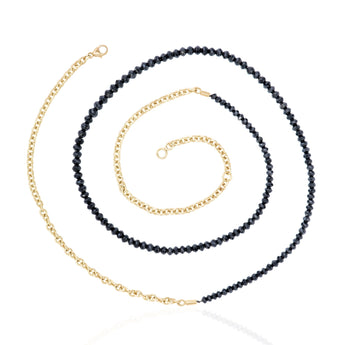 Men's Black Diamond Bead Necklace Men's - Moritz Glik Elos excluded black diamond