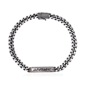 Men's Curb Chain Bracelet Men's - Moritz Glik excluded Men's black diamond