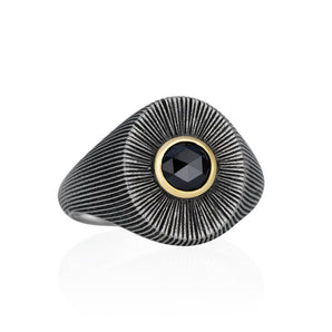 Men's Ponto Signet Ring Black Diamond Men's - Moritz Glik Men's black diamond