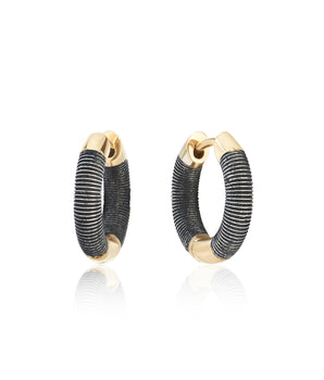 Men's Textured Hoop Earrings Men's - Moritz Glik Ready to Ship