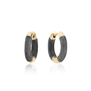 Men's Textured Hoop Earrings Men's - Moritz Glik Ready to Ship