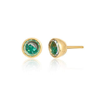 Neue Circle Stud Earrings Emerald Earrings - Moritz Glik Ready to Ship emeralds