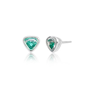 Neue Heart - ish Stud Earrings Emerald Earrings - Moritz Glik Ready to Ship emeralds