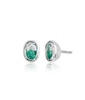 Neue Oval Stud Earrings Emerald Earrings - Moritz Glik Ready to Ship emeralds