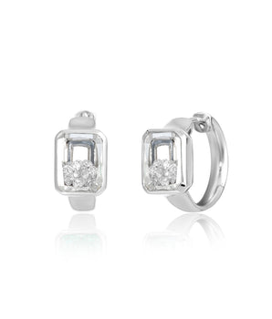 Neue Step - Cut Huggie Earrings Earrings - Moritz Glik Ready to Ship diamonds