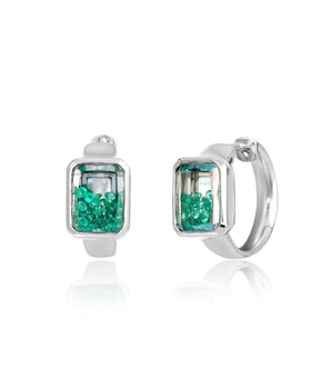 Neue Step - Cut Huggie Earrings Emerald Earrings - Moritz Glik Ready to Ship emeralds