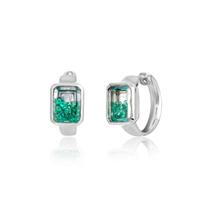 Neue Step - Cut Huggie Earrings Emerald Earrings - Moritz Glik Ready to Ship emeralds