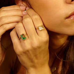 Ten Fourteen Petite East - West Ring - Moritz Glik Ready to Ship diamonds