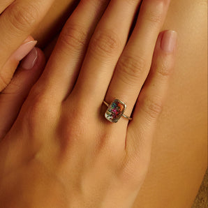 Ten Fourteen Ring Petite Confetti Rings - Moritz Glik Paraíba Tourmaline Ruby diamonds