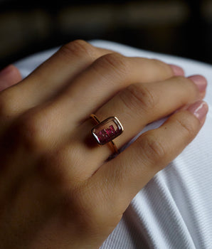 Ten Fourteen Ring Petite Ruby Rings - Moritz Glik Ruby Ready to Ship