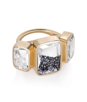 Ten Fourteen Triple Stack Ring - Moritz Glik diamonds Ready to Ship black diamond