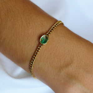 Unidinho Oval Bracelet Petite Emerald Bracelets - Moritz Glik Ready to Ship emeralds