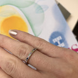 18k White Gold Band With Color Sapphires Rings - Moritz Glik Black Friday Sale Archived