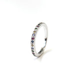 18k White Gold Band With Color Sapphires Rings - Moritz Glik Black Friday Ready to Ship Archived