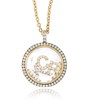 3 Initials Pave Locket Necklaces - Moritz Glik diamonds Lockets Customize Yours
