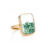 Moritz Glik Ten Fourteen Emerald Kaleidoscope Shaker Ring in 18 karat gold