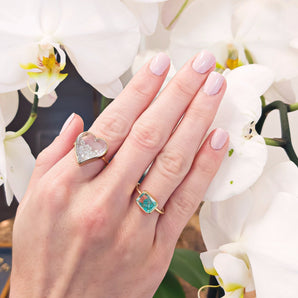 Afago Diamond Ring Rings - Moritz Glik Elos Heart diamonds