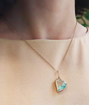 Afago Paraíba Pendant Necklaces - Moritz Glik Heart other gemstones Elos