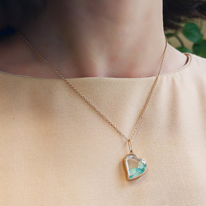 Afago Paraíba Pendant Necklaces - Moritz Glik Heart other gemstones Elos