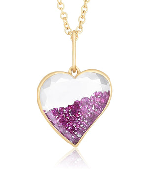 Afago Ruby Pendant Necklaces - Moritz Glik Heart rubies Elos